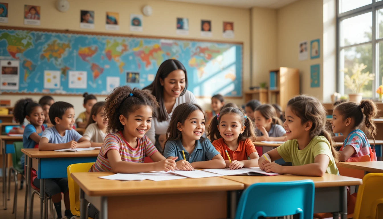 다문화 가정 아이들의 수업 모습