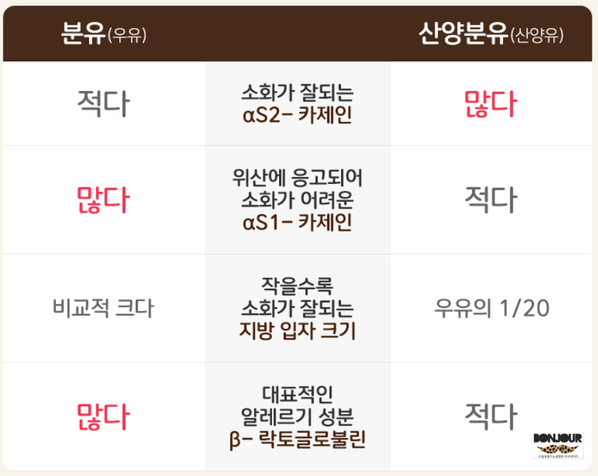 산양분유 교체 일주일 후기 장단점 비교 요약표