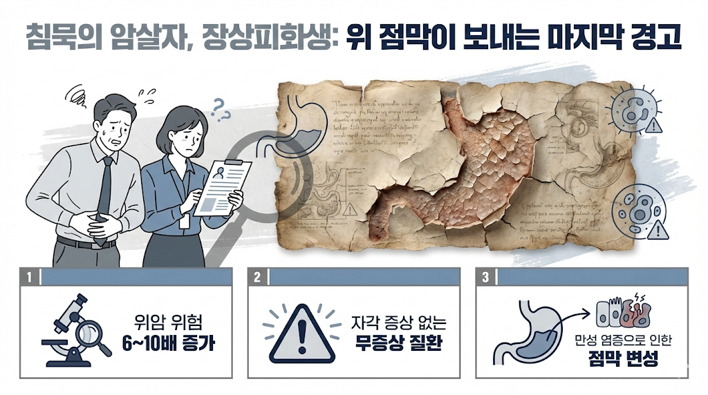 장상피화생 위 점막이 보내는 마지막 경고 인포그래픽