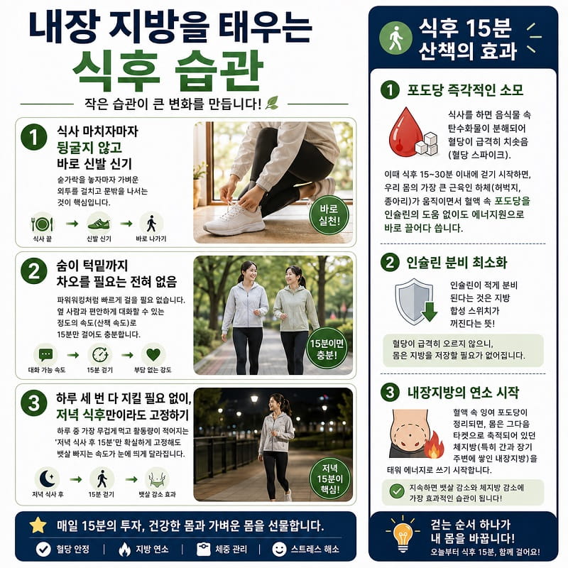 내장 지방 태우는 식후 습관