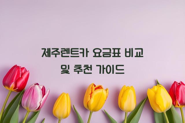 제주렌트카 요금표