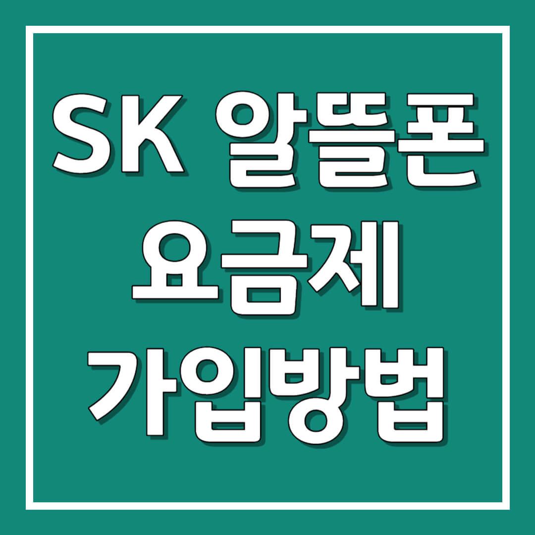 SK 알뜰폰 요금제 가입방법과 추천 요금제