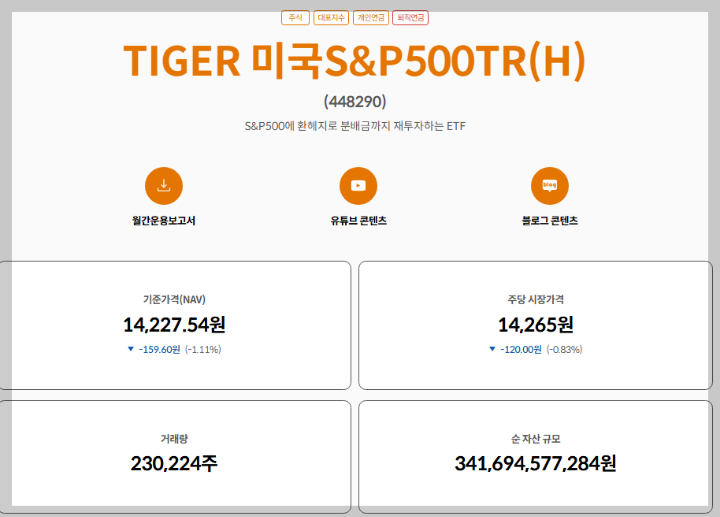 TIGER-미국S&amp;P500TR(H)