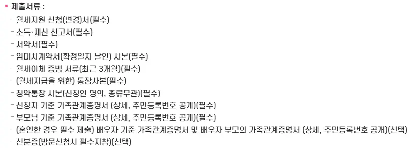 인청광역시 청년 월세 지원 대상 조건