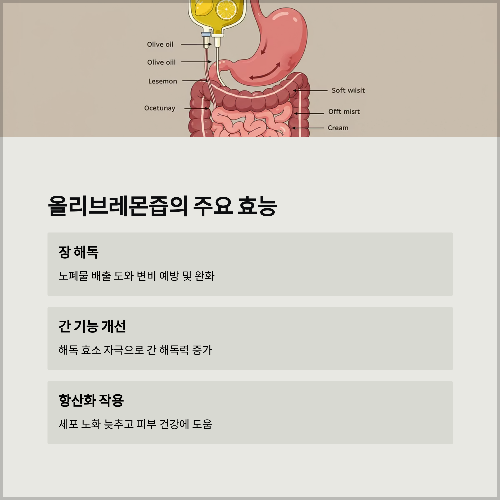 상큼함 한가득, 올리브레몬즙의 건강한 매력
