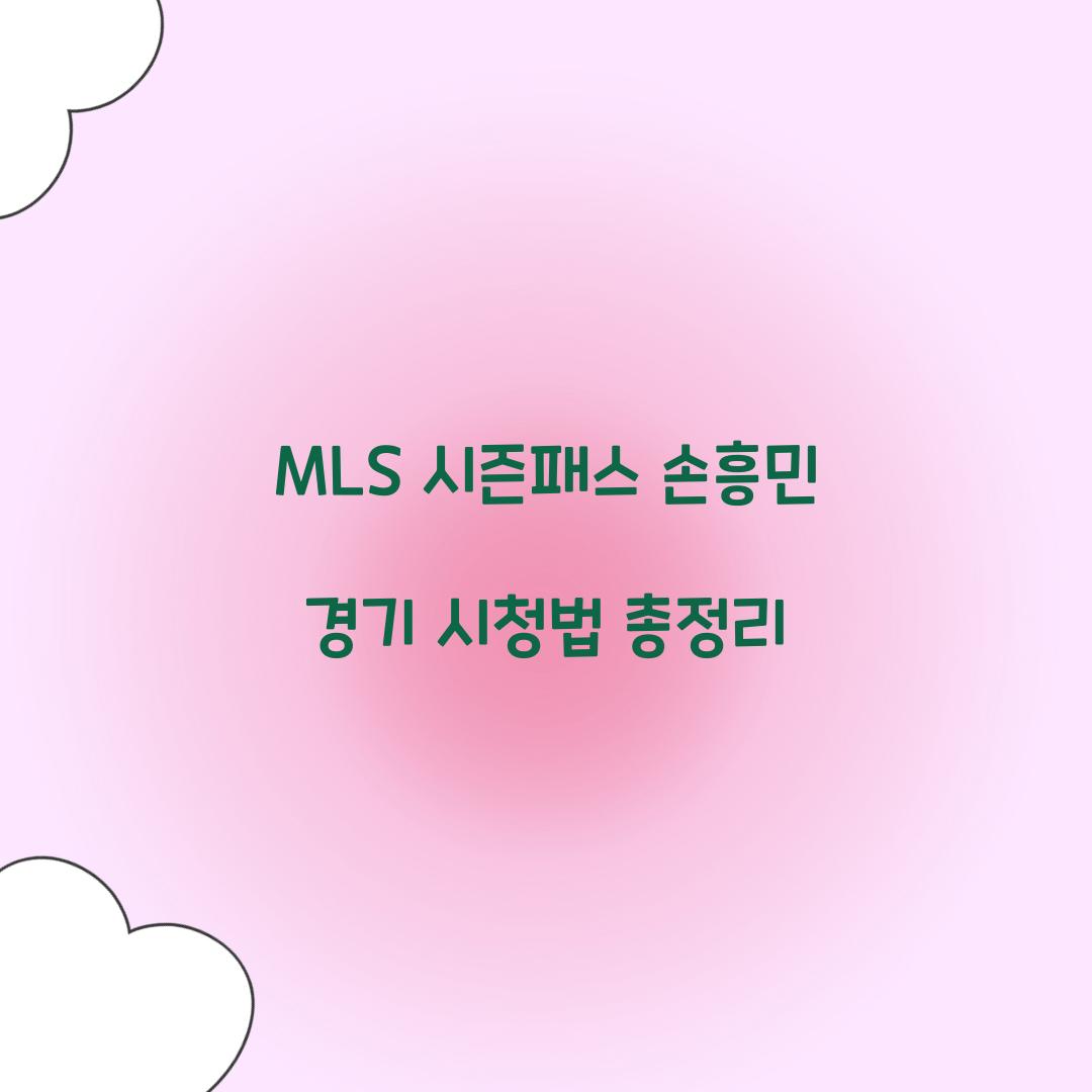 MLS 시즌패스 손흥민
