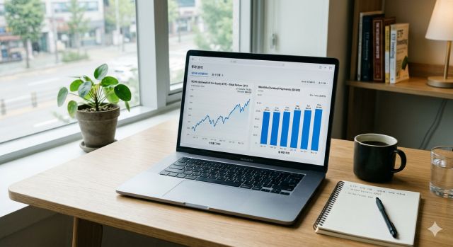 고배당 ETF SCHD와 JEPI 수익률 및 월배당 구조 비교 화면