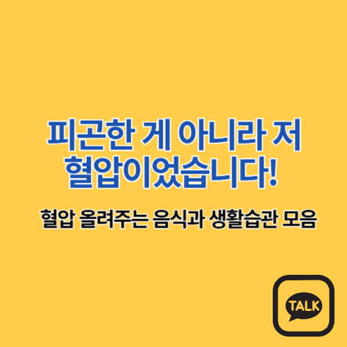 피곤한 게 아니라 저혈압이었습니다! 혈압 올려주는 음식과 생활습관 모음