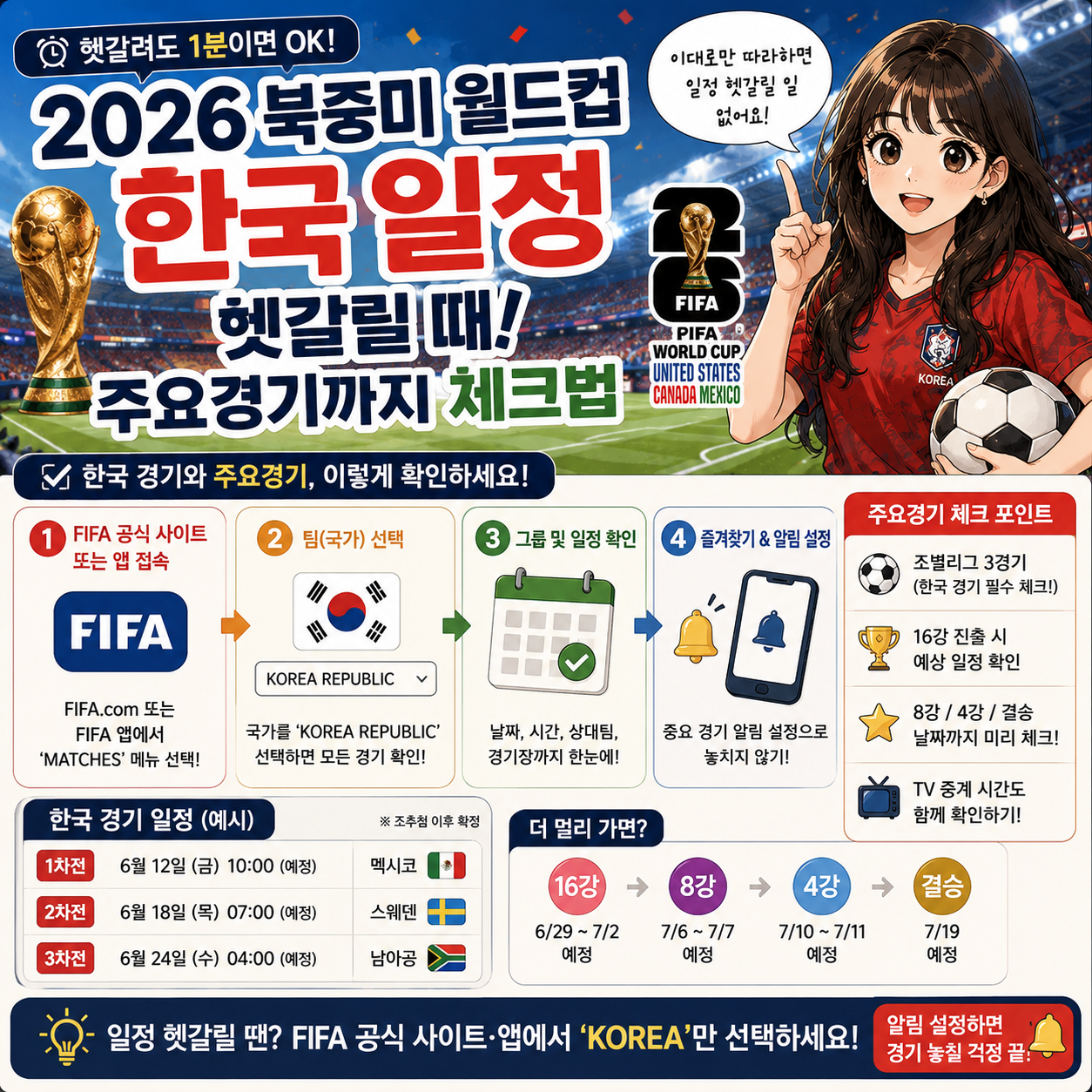 2026 북중미 월드컵 한국경기 일정, 어떻게 볼까