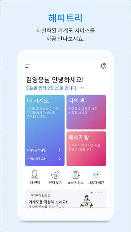 호칭 계산기 어플, 가족과 친척 호칭 관계 정리하기, 해피트리