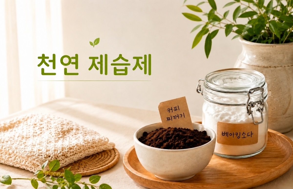 커피 찌꺼기와 베이킹소다를 활용한 천연 제습제 이미지