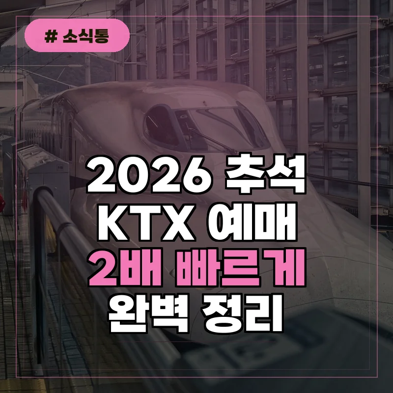 작년 대비 2배 빠른 추석 KTX 예매 꿀팁, 노선별 시간표 총정리