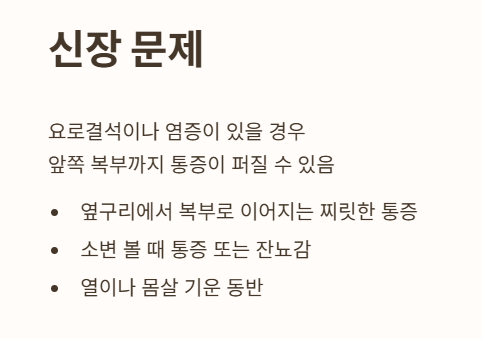 신장 문제(요로결석, 신우신염)