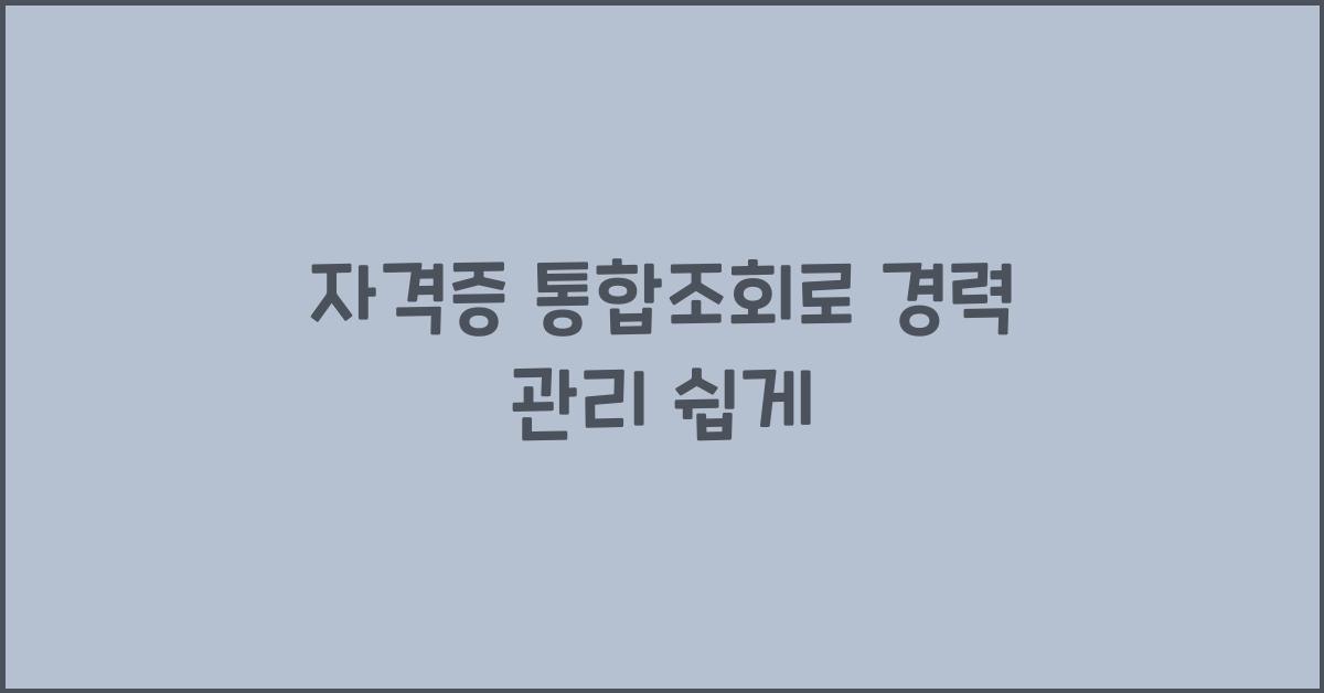 자격증 통합조회