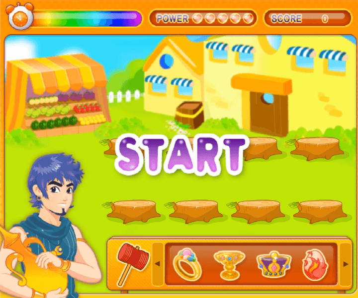 와글와글-장터-아르바이트-고급-플래시게임-시작-화면