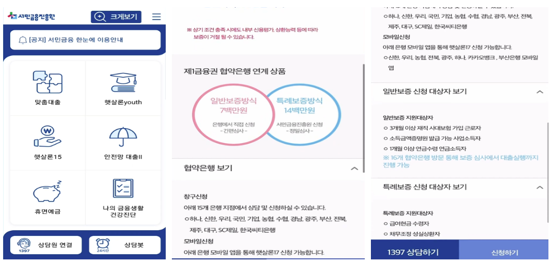 햇살론15 대출 신청방법