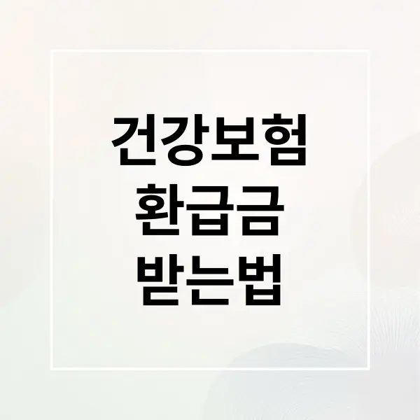 건강보험 환급금 완벽 가이드