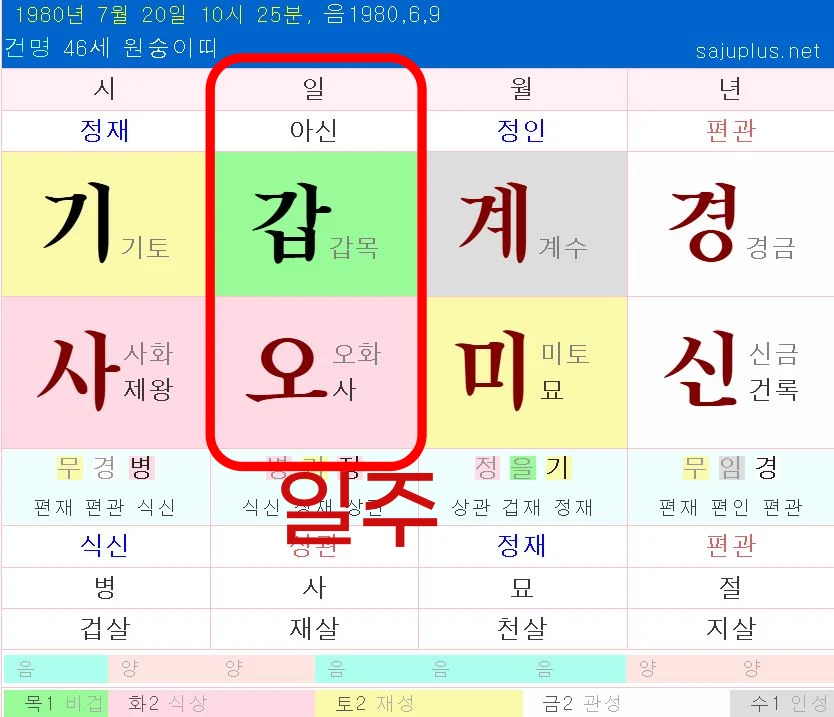 사주일주