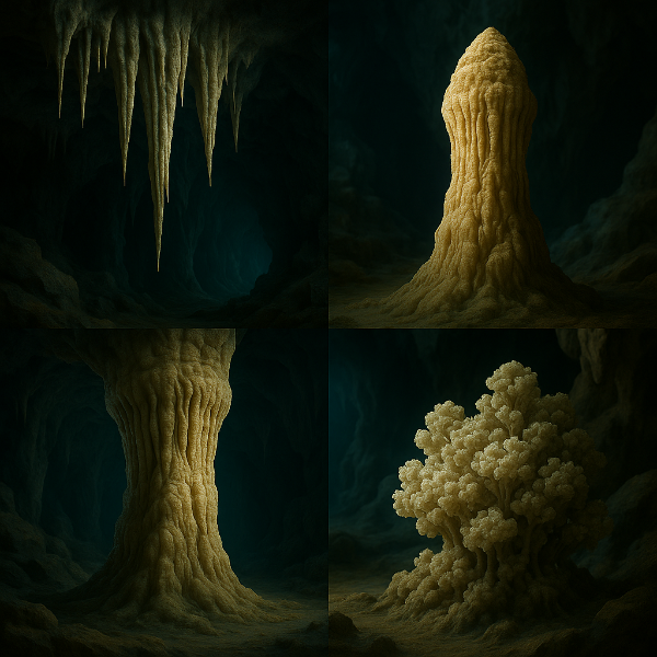 종유석, 석순, 석주, 동굴산호