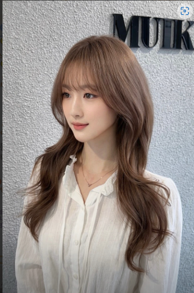 Soft milk tea brown wave hair style at Mooik Hair foreigner friendly salon