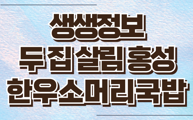 생생정보 두집살림 홍성 한우소머리국밥
