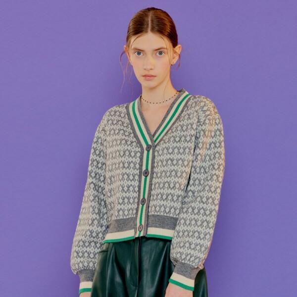 제너럴아이디어 스타일크루 general idea 빈티지 아가일 가디건 s22a06023