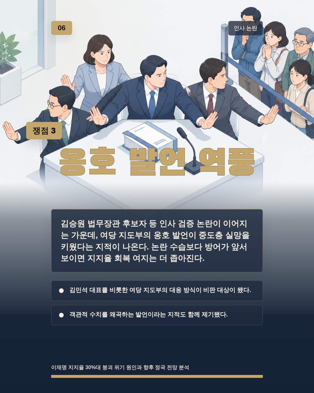 옹호 발언 역풍