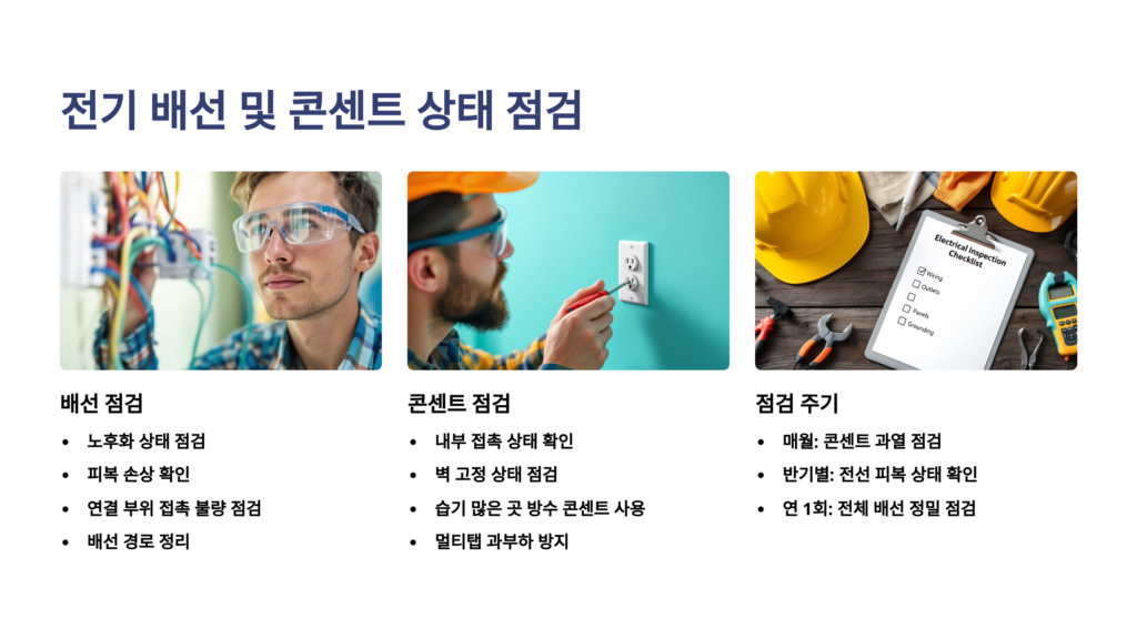 전기 배선 및 콘센트 상태 점검