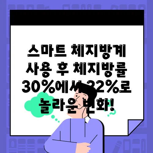 스마트 체지방계 사용 후 체지방률 30%에서 22%로 놀라운 변화!