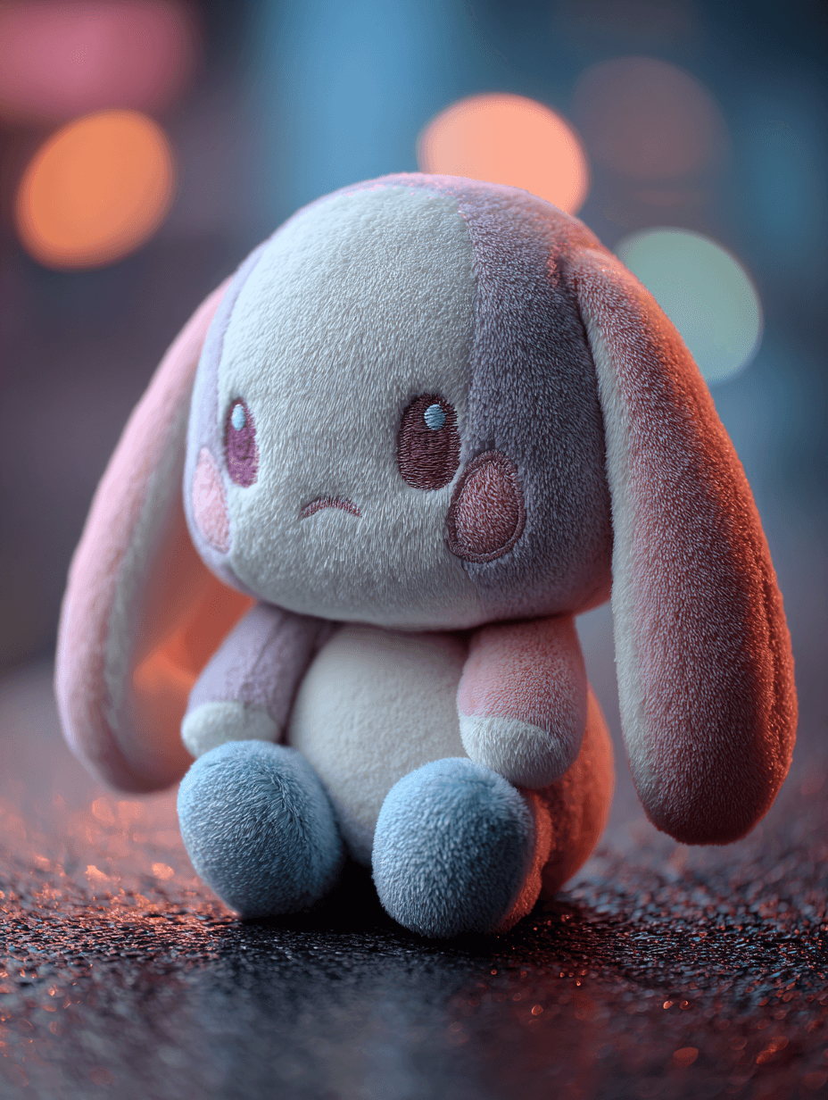 슬픔의-감정을-표현하고-있는-토끼-인형-이미지