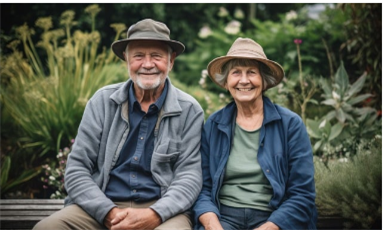 연금으로 생활하는 노인의 행복한 모습