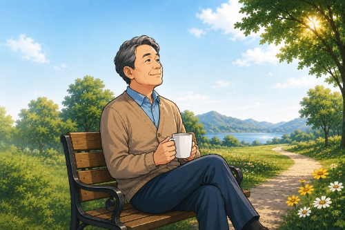 나이 들수록 후회를 돌아보며 자신의 삶을 되새기는 중년 남성의 모습
