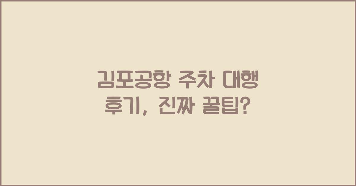김포공항 주차 대행 후기
