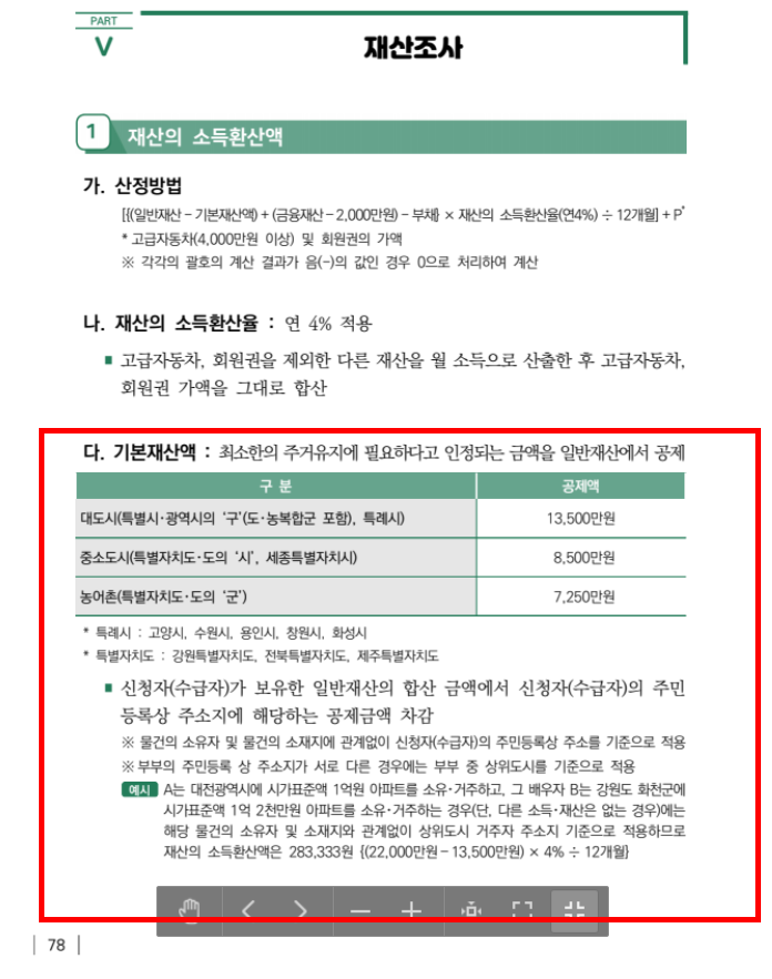 기초연금 수급자격 재산기준 확인