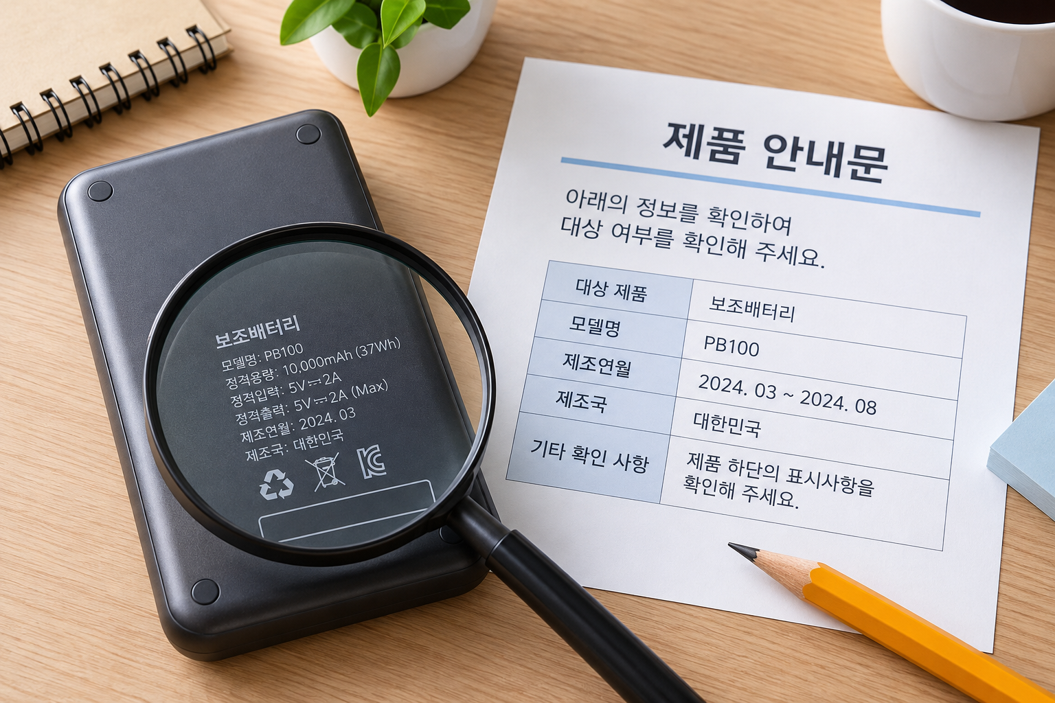 보조배터리 리콜 확인 방법 - 내 제품 모델명 조회&middot;교환&middot;환불 안내