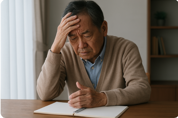 주식 초보인 사람이 매매 불이익으로 고민하는 모습