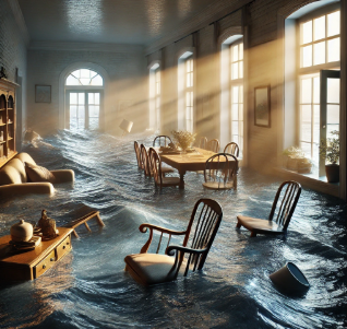 강물이 거칠고 혼탁한 경우