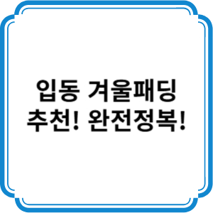 입동 겨울패딩 추천, 스타일링, 구매포인트, 브랜드까지 완전정복