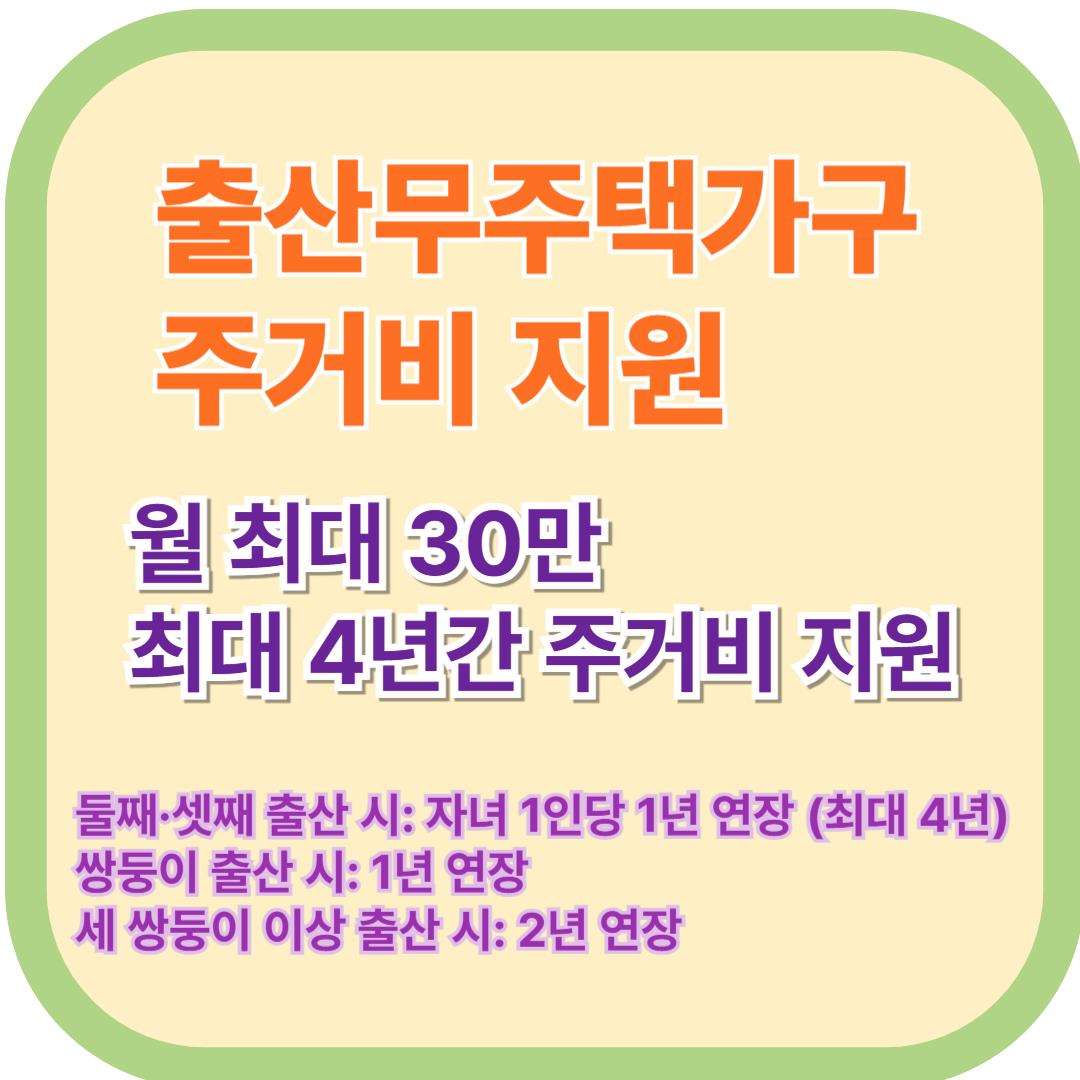 2025년 서울시 출산 무주택가구 주거비 지원조건 신청방법