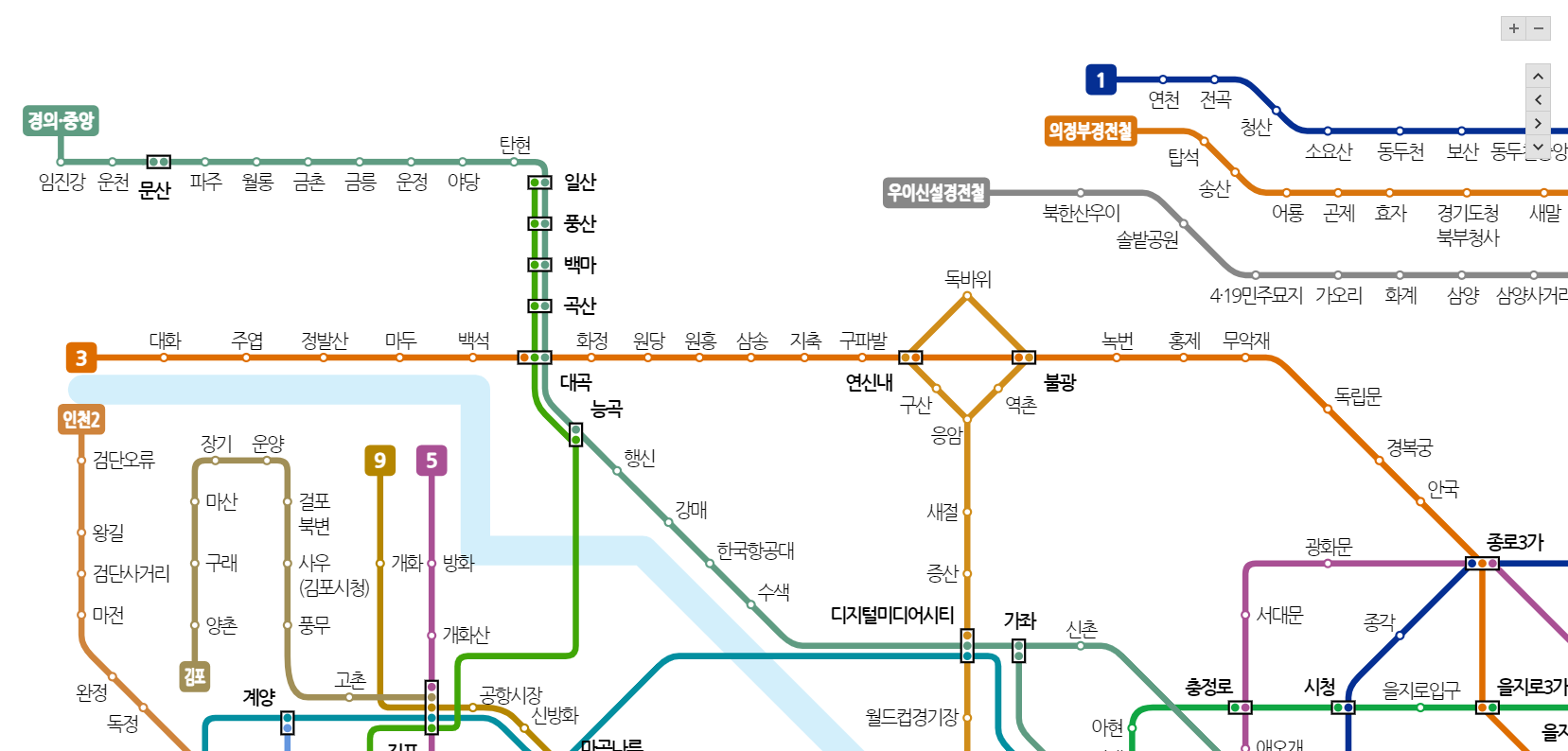 서울 지하철 노선도 크게보기