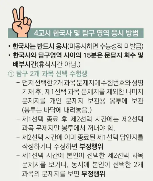 수능 반입금지 물품 유의사항 주의사항