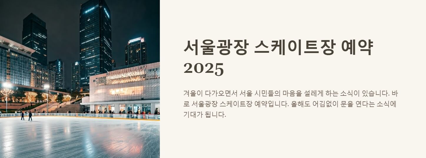 서울광장 스케이트장 예약