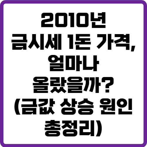 2010년 금시세 1돈 가격
