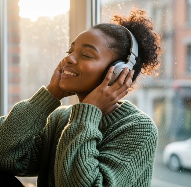 Listening good songs