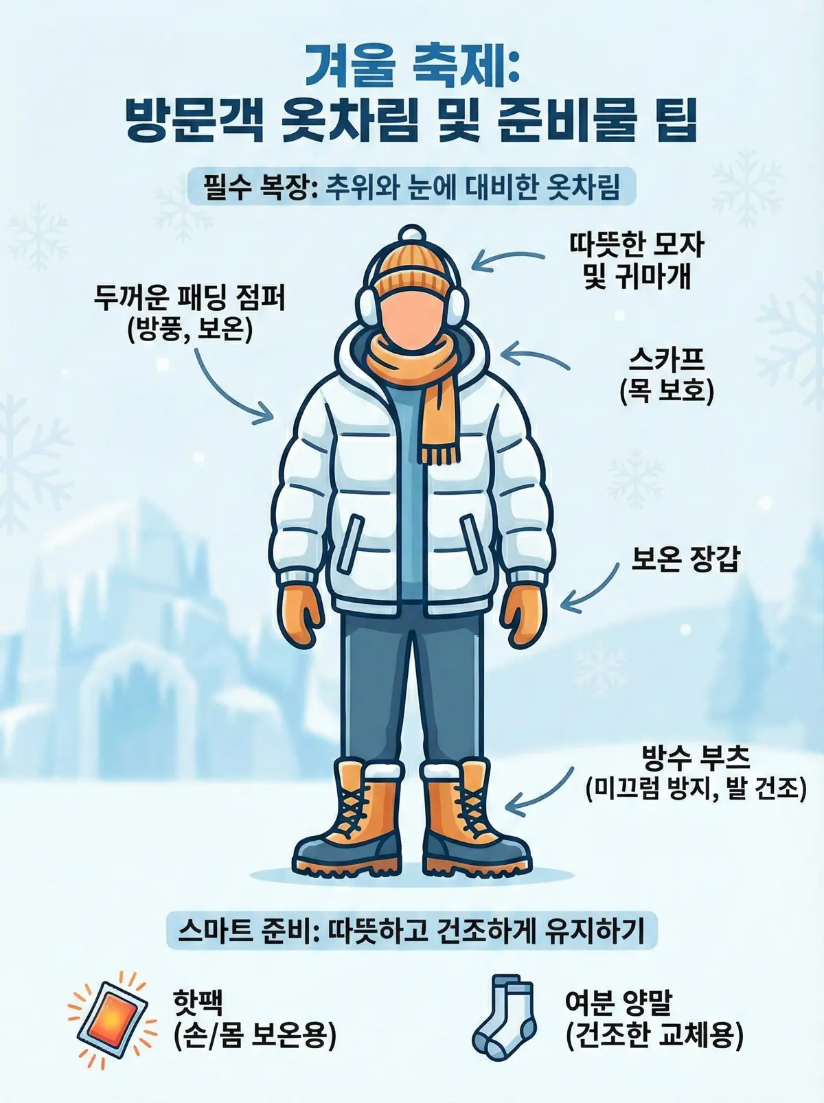 청양 알프스마을 얼음축제 방문 시 옷차림 및 준비물