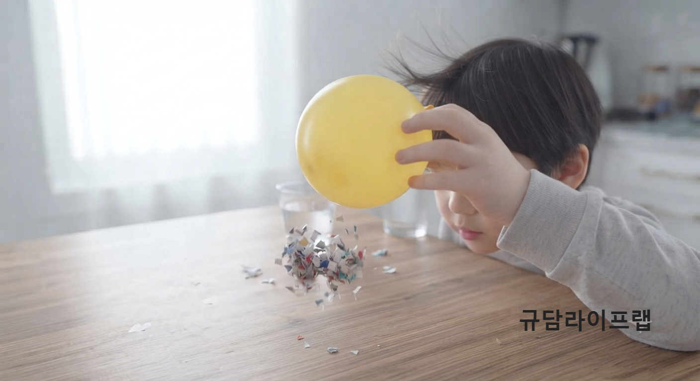 풍선 정전기 놀이 (풍선과 우리아이 머리카락)