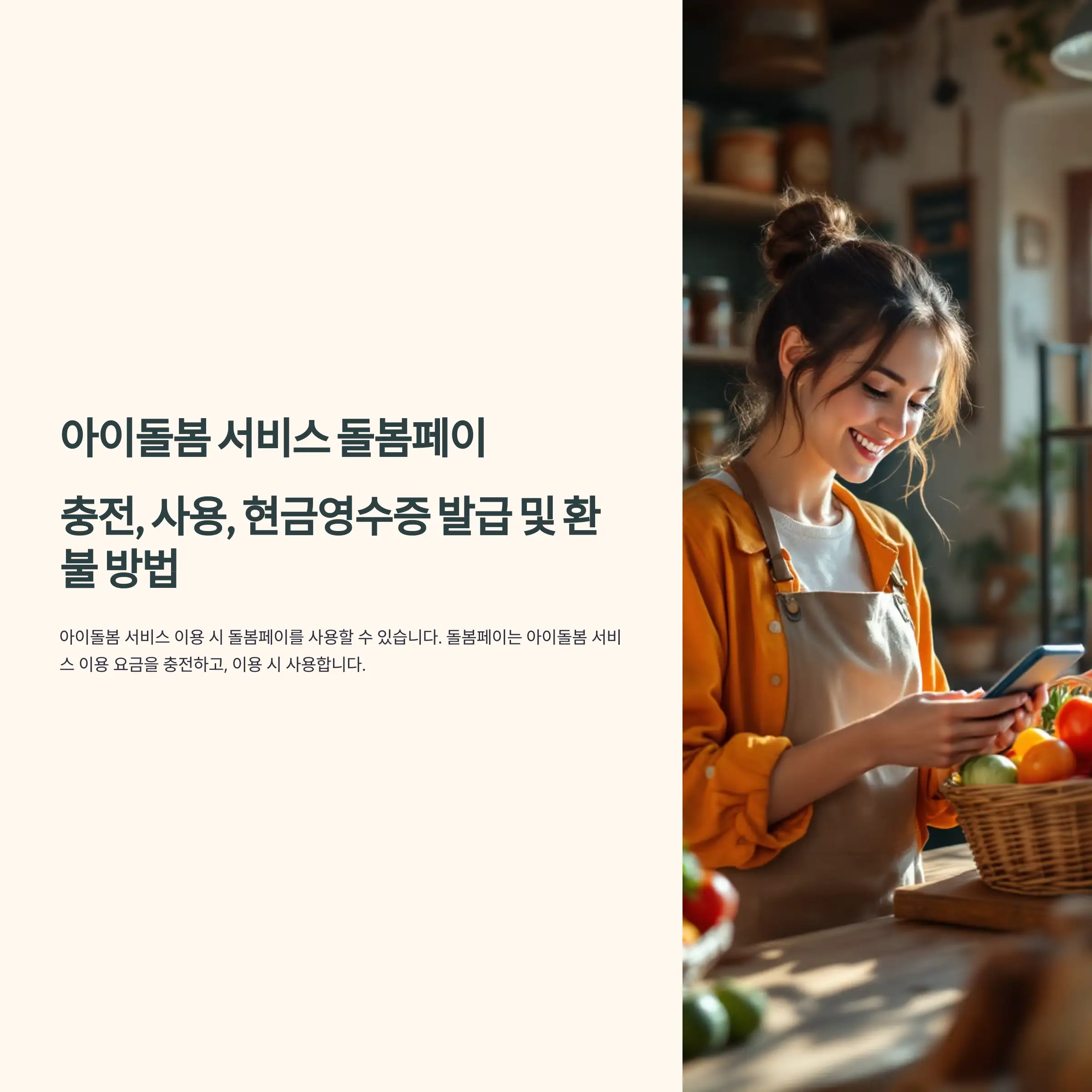 아이돌봄 서비스 돌봄페이 충전, 사용, 현금영수증 발급 및 환불 방법