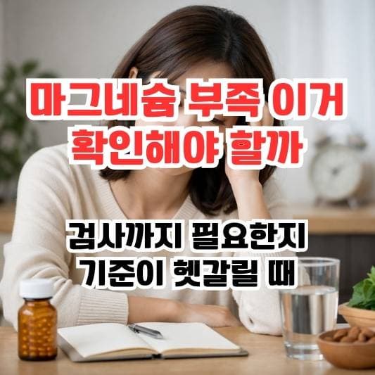 마그네슘 부족 판단 고민 상황