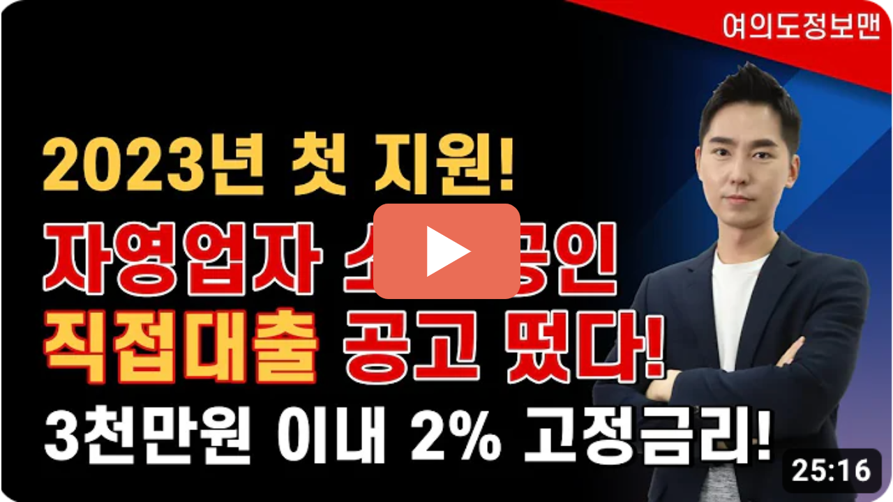 소상공인 정책자금 유튜브