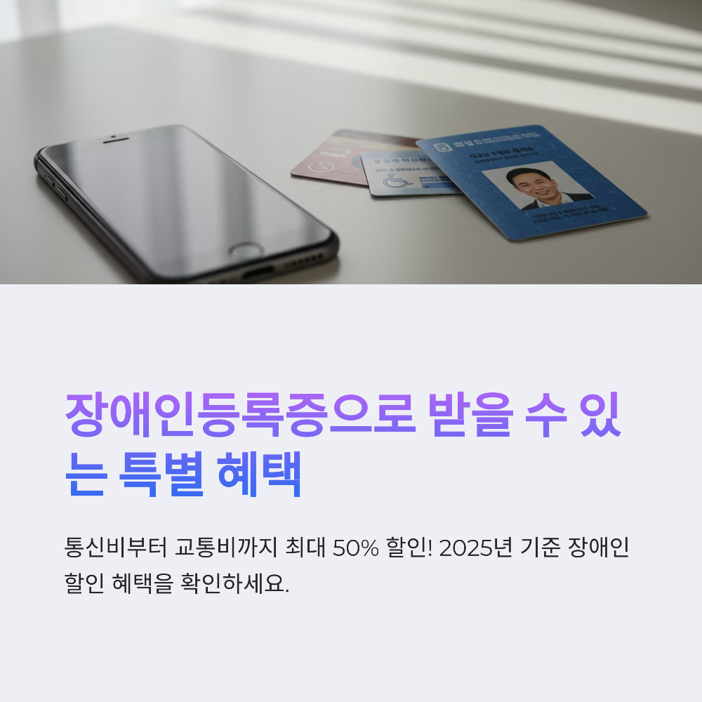 장애인 통신비, 교통비 할인 총정리｜한 달 최대 4만 원 절약 가능